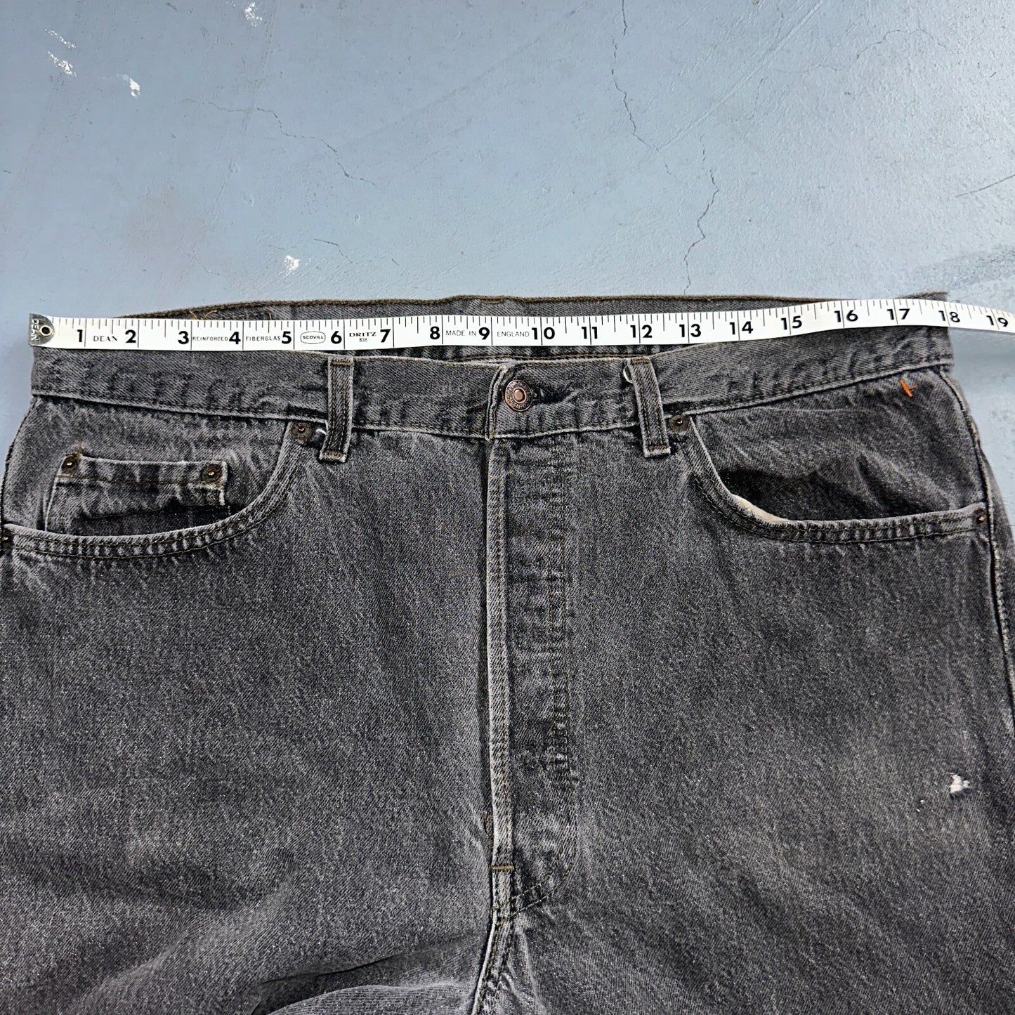 Levis 501 Vintage 90s USA XX Straight Leg Jeans Gray Light Wash 38x30 Act 36x29