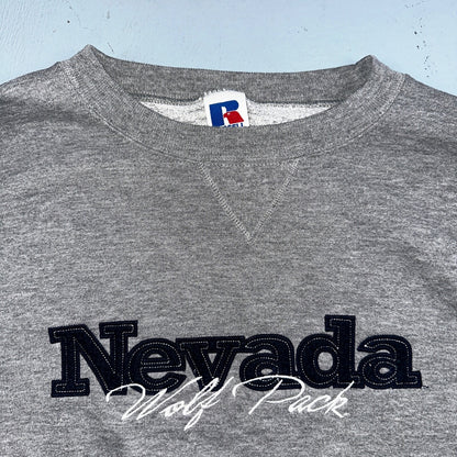 Russell Athletic Sweatshirt XL Nevada VTG Crewneck Wolf Pack Sweat Gray Sports