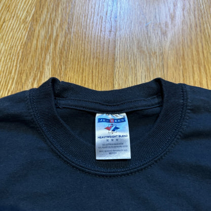 Jerzees Blank Black Vintage T Shirt 90s Y2K Simple Essential Lot ONE Single M