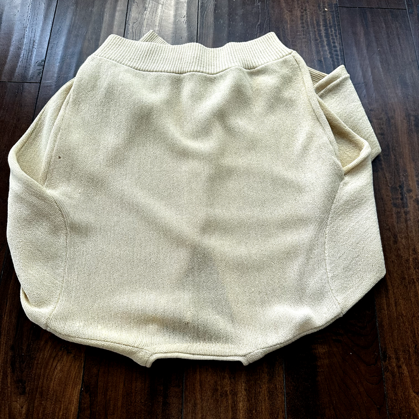 VTG 60s 70s Cardigan Sweater Alpaca Wool Kurt Cobain Cream Yellow Winter Cool