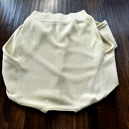 VTG 60s 70s Cardigan Sweater Alpaca Wool Kurt Cobain Cream Yellow Winter Cool