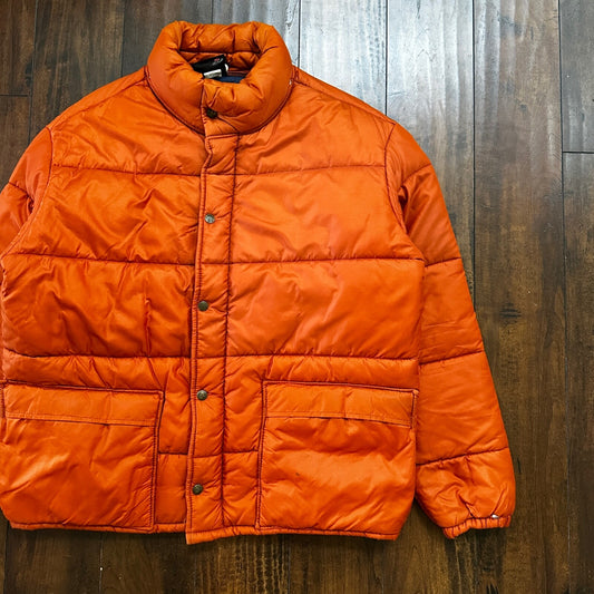 Vintage 80s WHITE STAG  Orange Puffer Jacket PORTLAND Oregon USA Poly SKi
