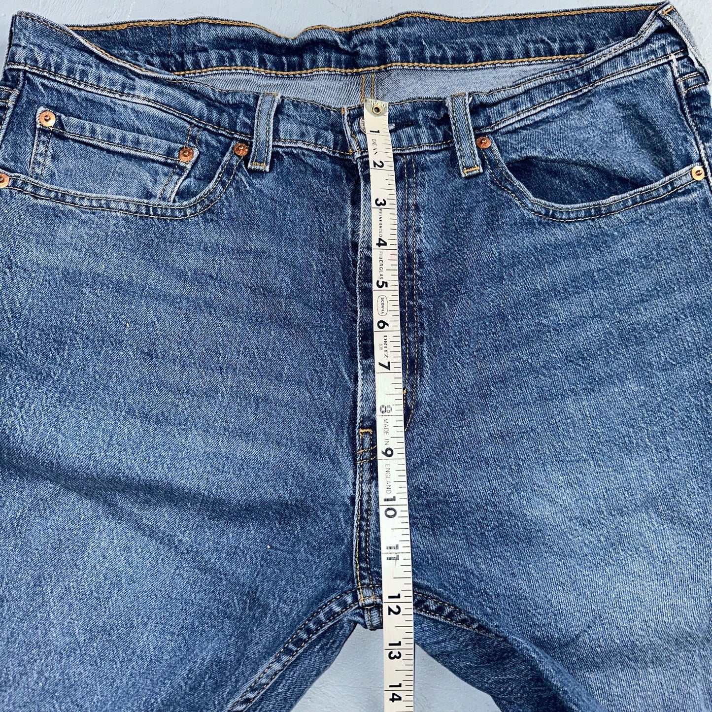 Levis 505 Vintage Y2K Jeans Blue Med Wash Zipper Fly Straight 36x32 Act 36x31