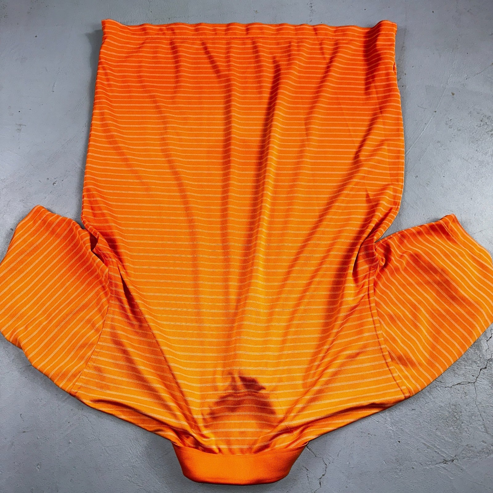 Nike Golf Dri Fit Orange Striped Polo Shirt L Large Vintage Style Sports Sun