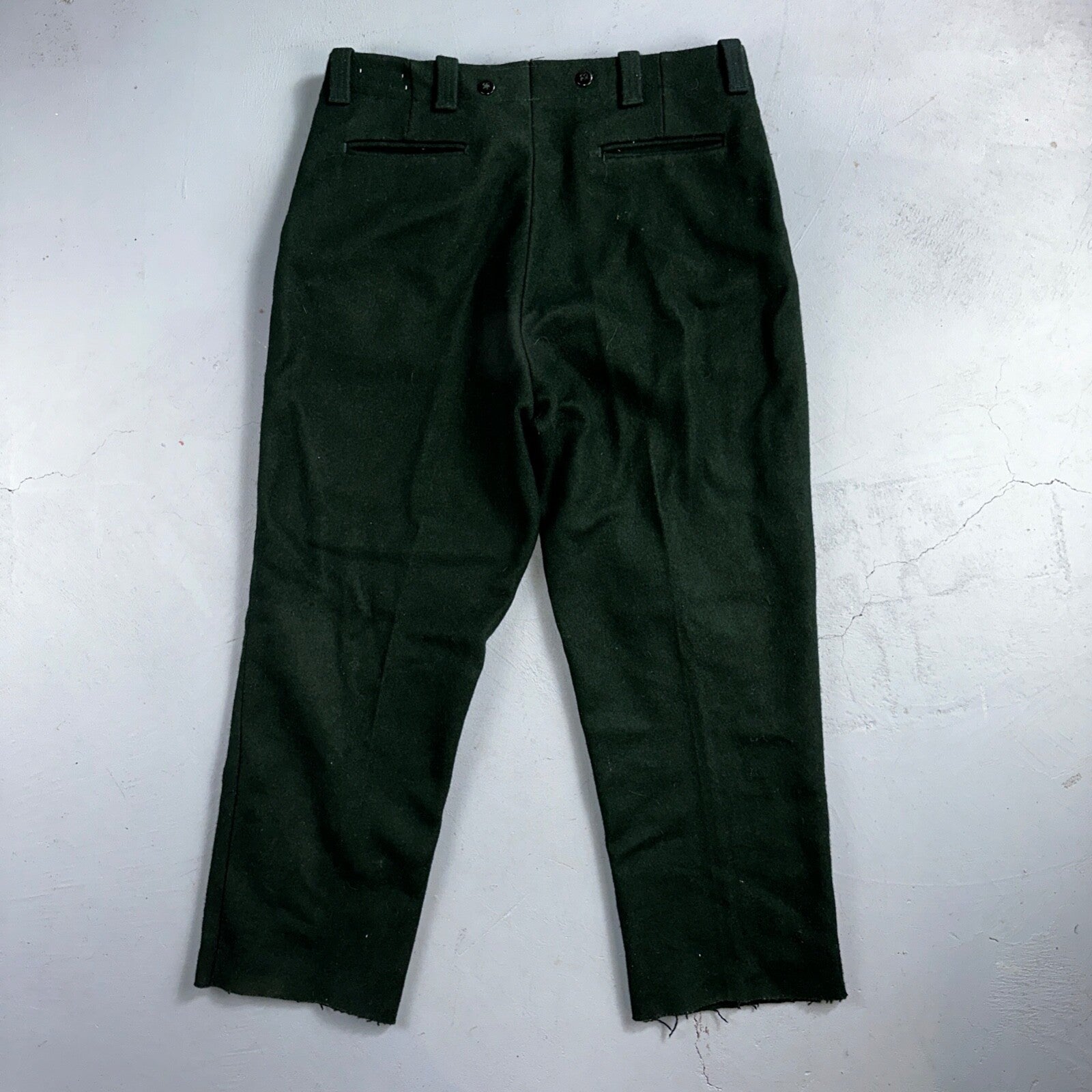 1960s Vintage Green Heavy Wool Hunting Pants 34x28 USA Dry Clean Rockabilly 60s