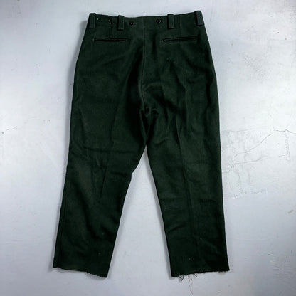 1960s Vintage Green Heavy Wool Hunting Pants 34x28 USA Dry Clean Rockabilly 60s