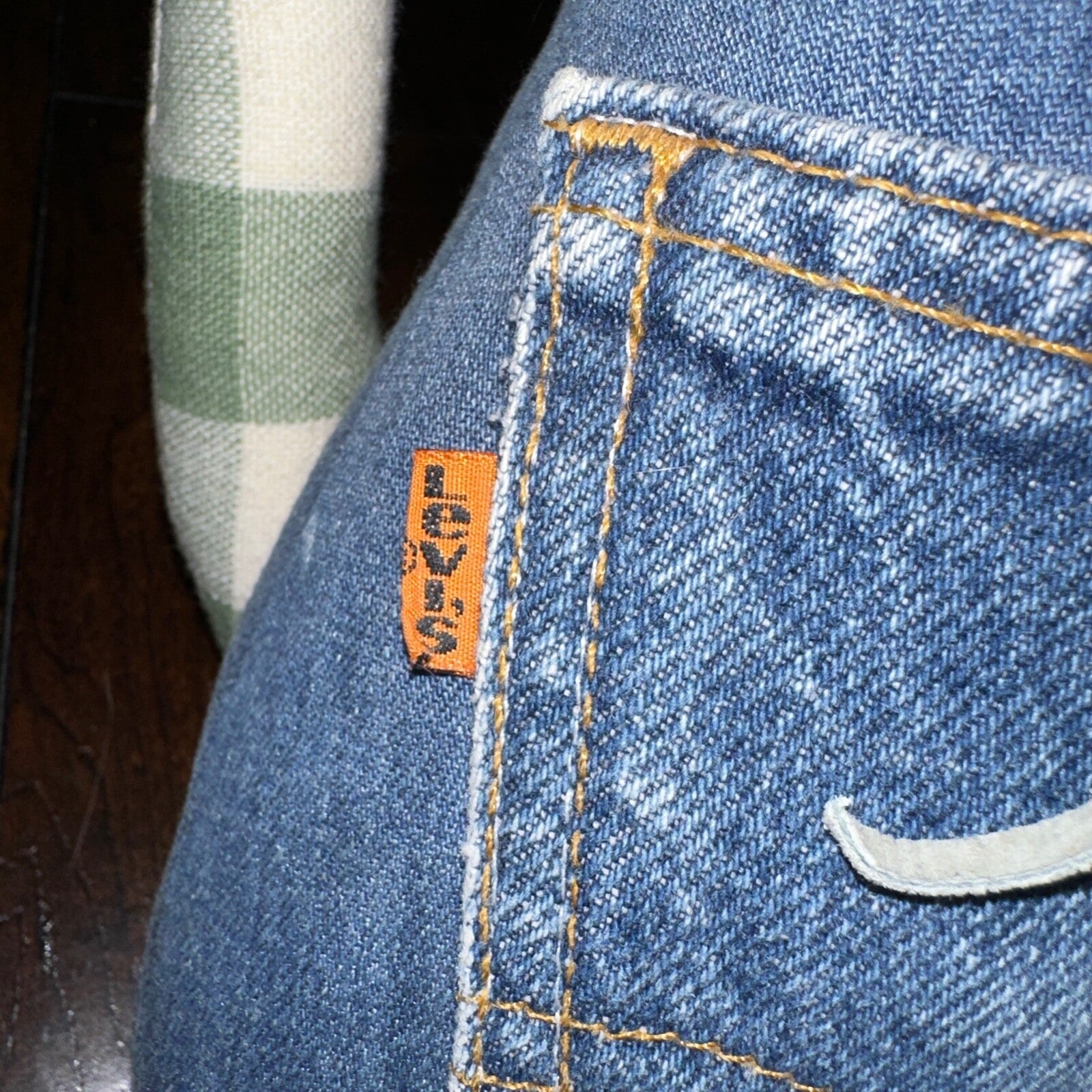 VTG Levis Plush Stuffed Animal Handmade USA Orange Tab Halloween Cat Decor