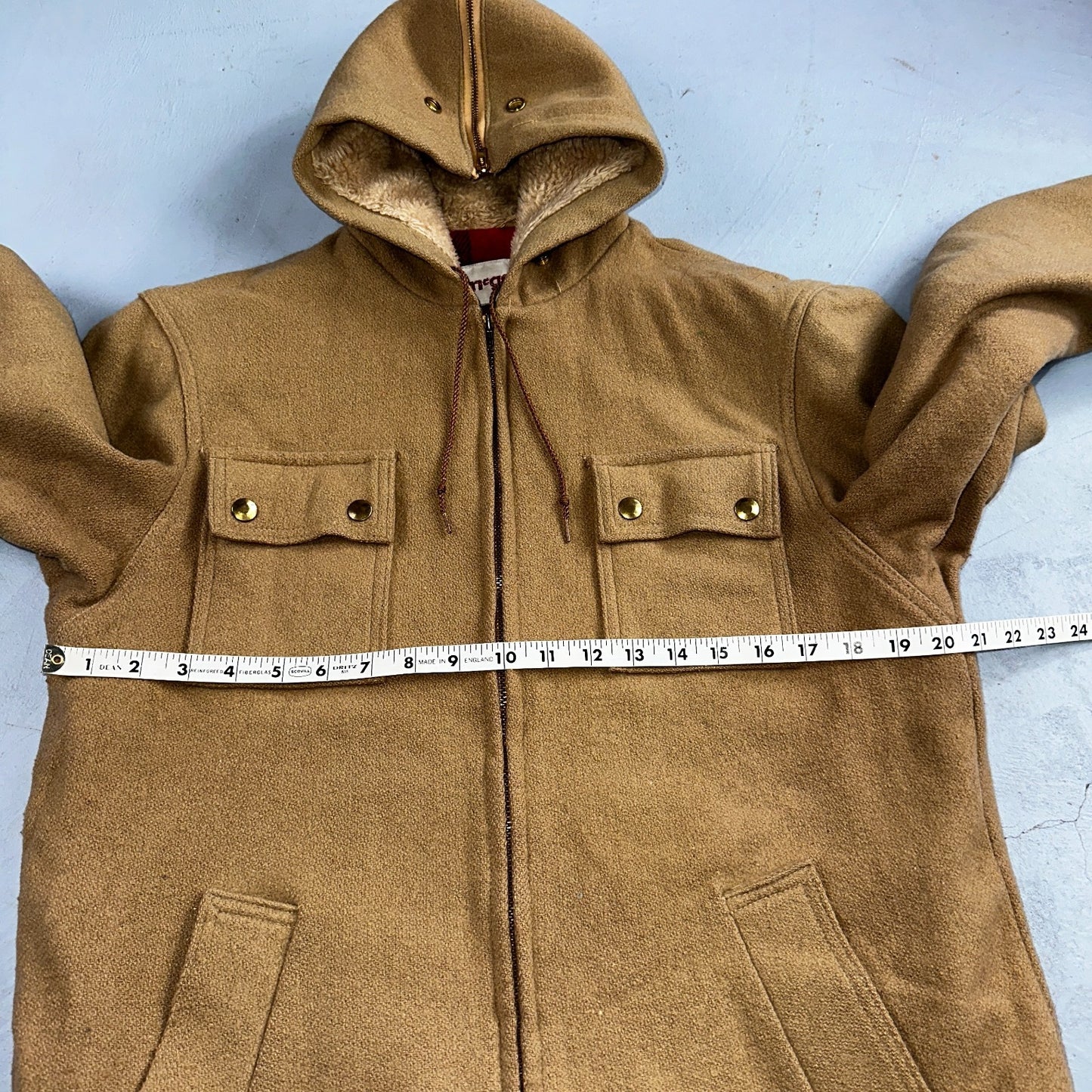 McGREGOR Sportswear VTG Sz 38 Wool Lined Hooded Field Ranch Jacket Coat 60s 70s