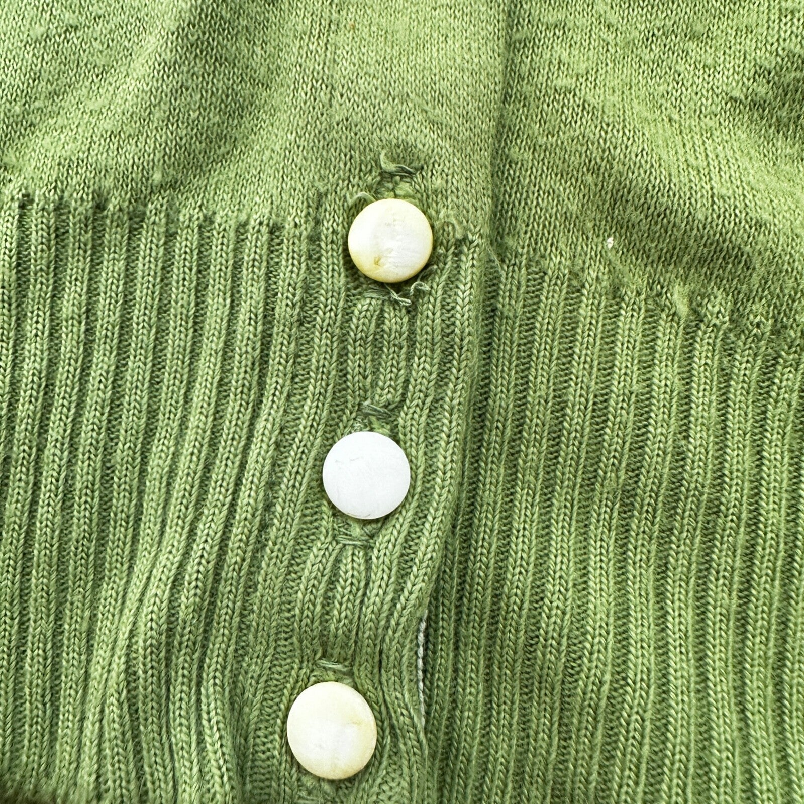 Vintage USA Rockabilly Womens Cardigan 60s 70s Top Green Thrashed Kurt Cobain