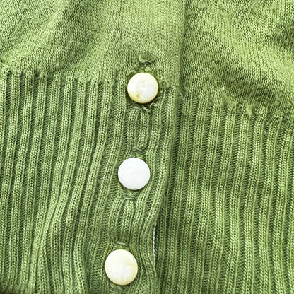 Vintage USA Rockabilly Womens Cardigan 60s 70s Top Green Thrashed Kurt Cobain
