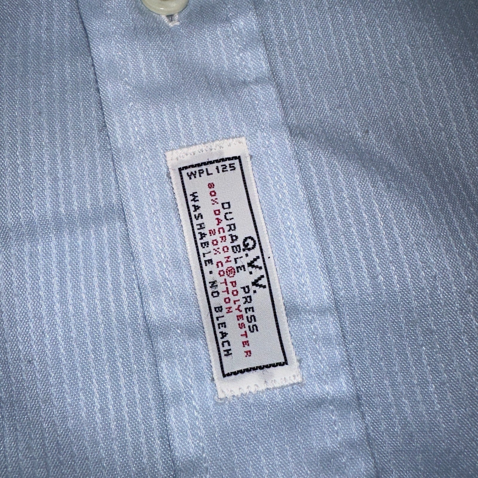 Christian Dior VTG Button Shirt Long Sleeve Men’s 16.5 Blue Basic Chemises QVV