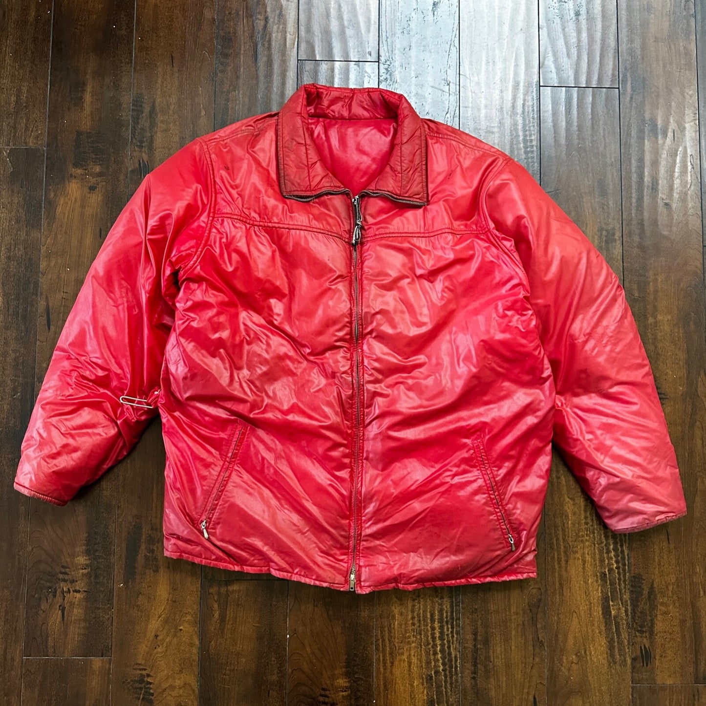 VTG 1960's Roffe Down Filled Ski Jacket Blue XL Mens Parka Red Warm