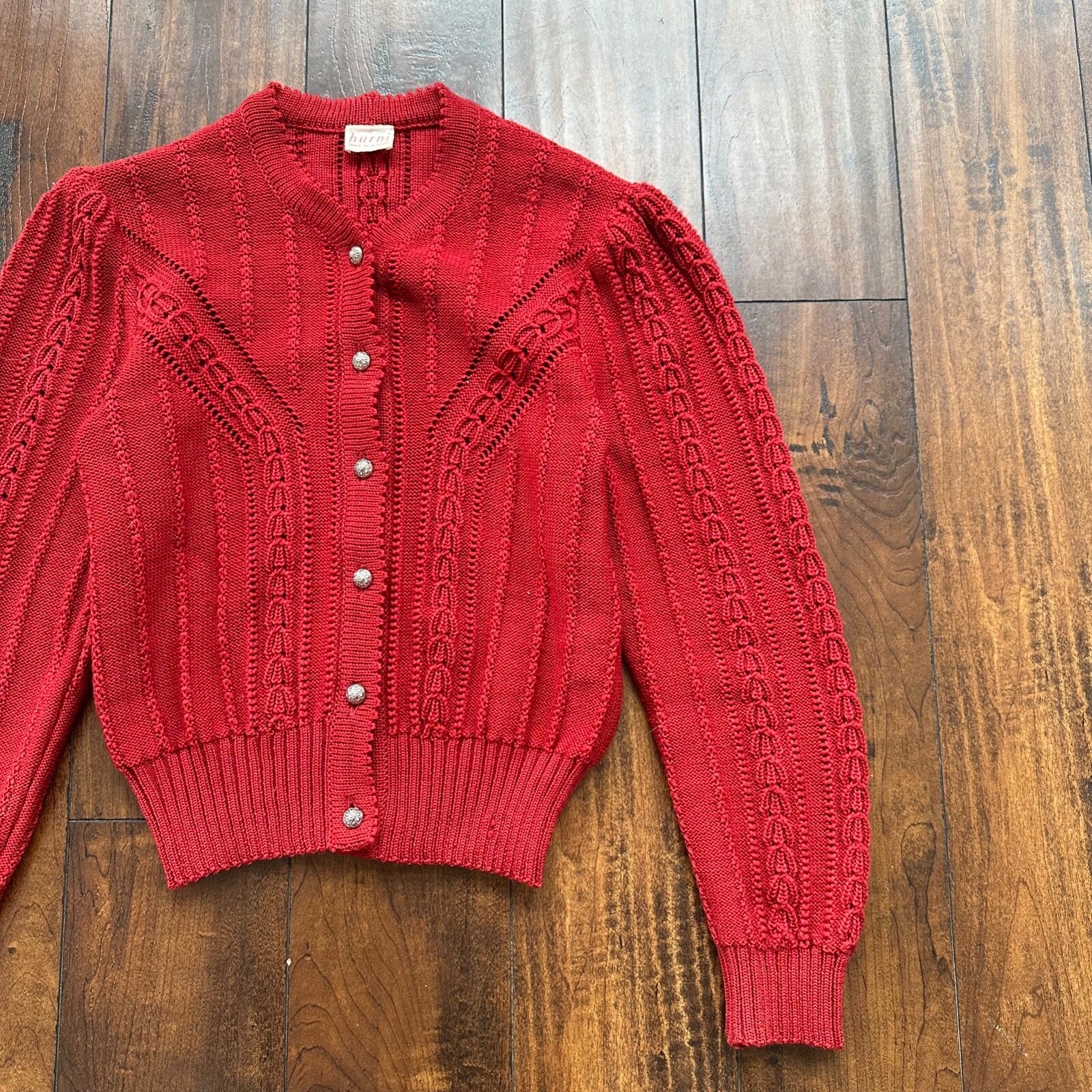 Vintage Hurni Austria Women's Cardigan Sweater 1960s Rockabilly Knit