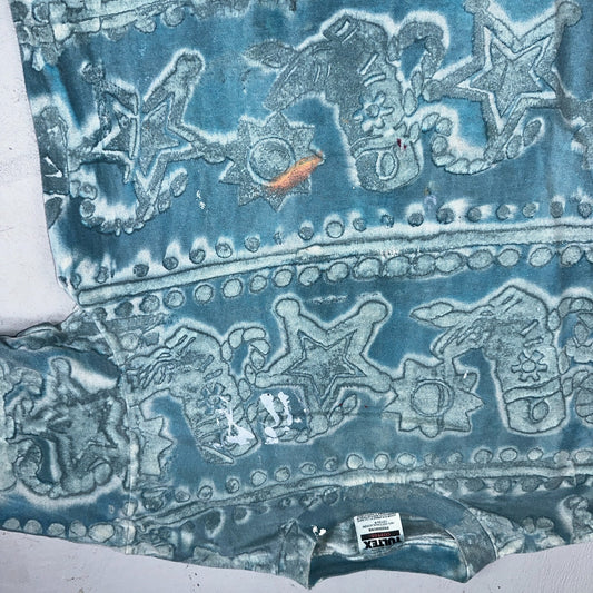 Tultex Tie Dye VTG T Shirt Medium Punk Rock Grunge Thrashed Paint Stained