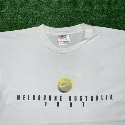 Nike Vintage T Shirt Mens Agassi Tennis Big Face Rodman 90s White Tag Dennis