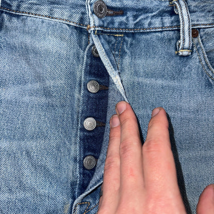 Levis 501 Y2K XX Straight Leg Jeans Blue VTG Light Wash 36x30 Act 38x29