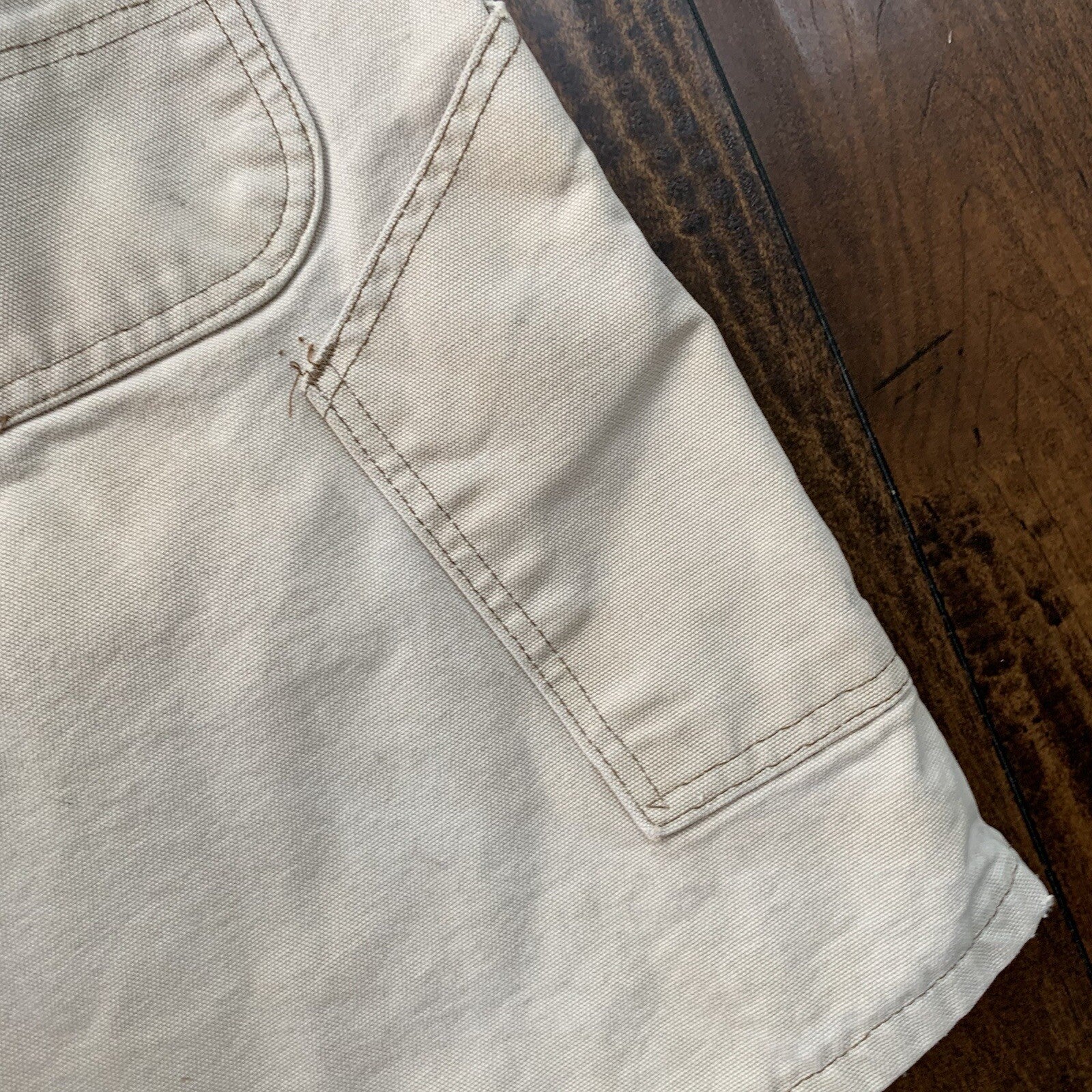 Vintage USA Made Carhartt Men's Thrashed Canvas Carpenter Shorts 90s Double Knee