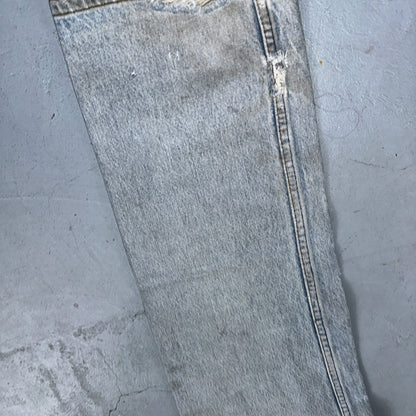 Levis 501 Vintage 80s USA XX Straight Leg Jeans Blue Light Wash Torn Act 32x33