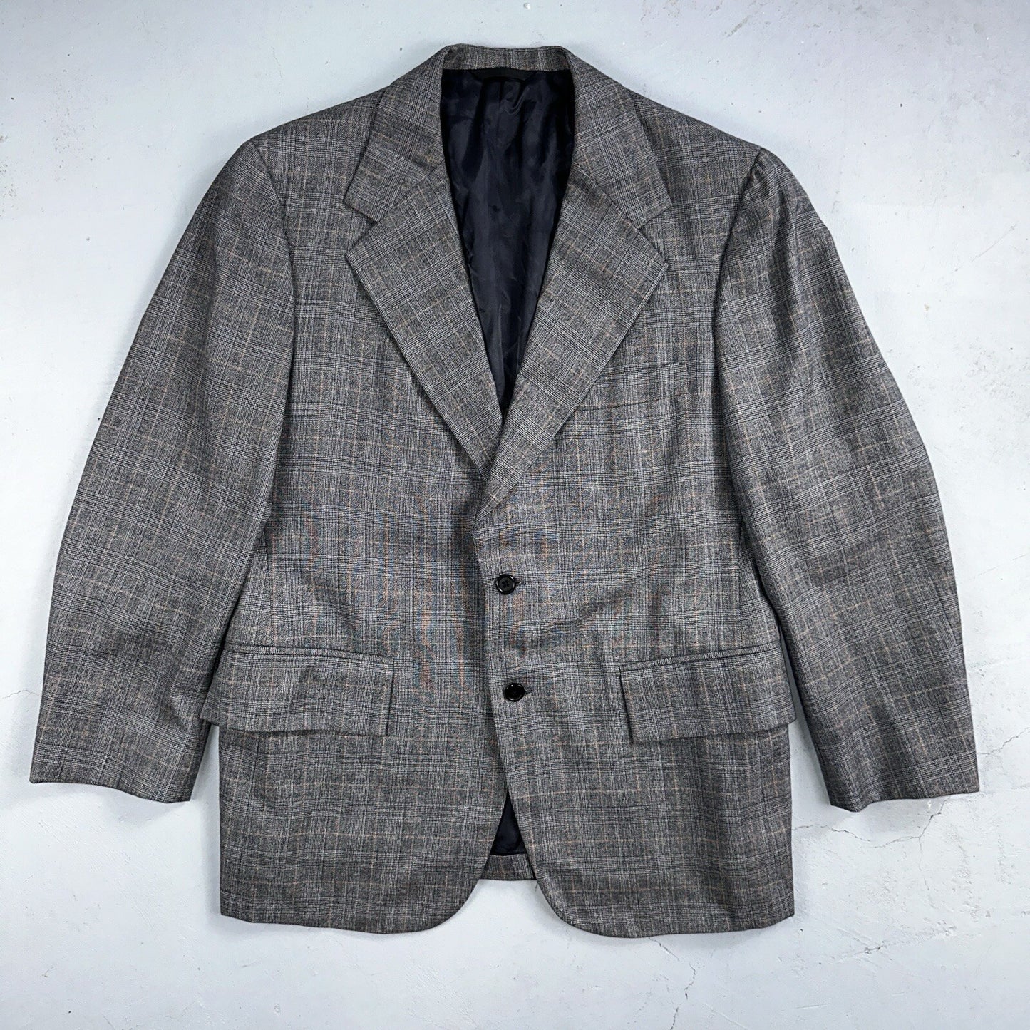 VTG Mens 3 PC Suit 42 Jacket Coat Pants Vest Plaid Rockabilly 70s 1970s Brown