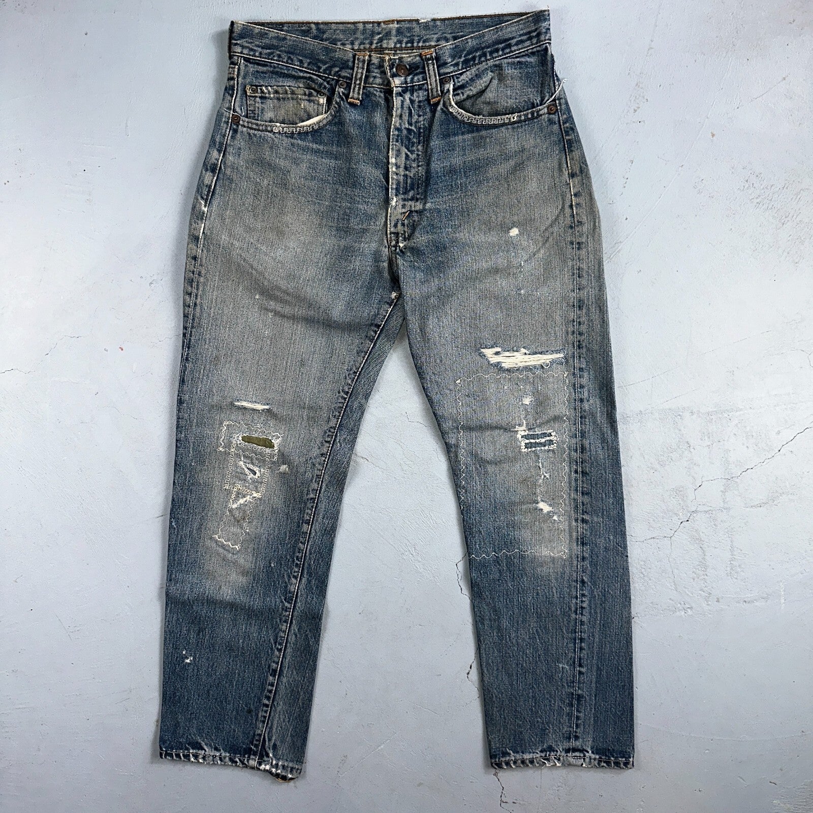 Vintage LEVIS 505 Jeans Big E 1960s Denim 30x26 USA 60s 501 502 Talon Zipper