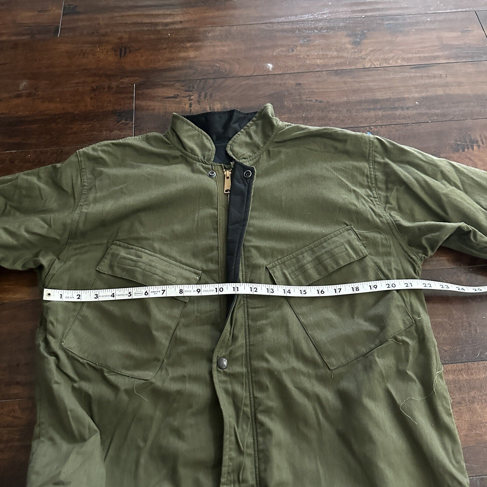 US MILITARY Small JACKET COAT SUIT CHEMICAL PROTECTIVE ARMY GREEN 70s Vtg WWII