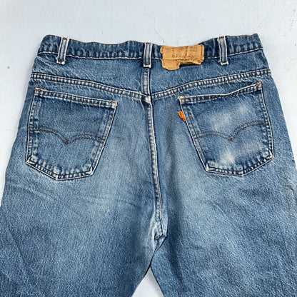 Levis 517 Vintage 80s USA Orange Tab Bootcut Flare Blue Worn Jeans Act 33x29