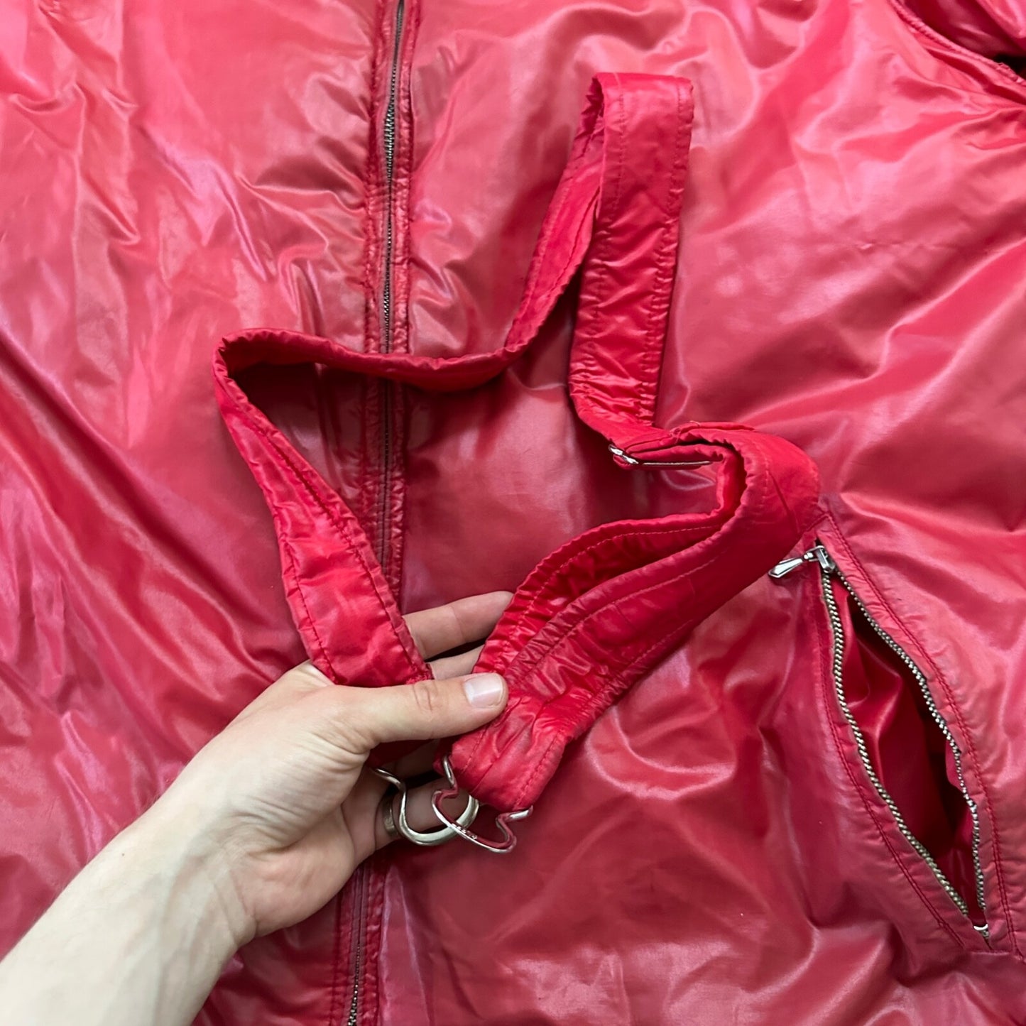 VTG 1960's Roffe Down Filled Ski Jacket Blue XL Mens Parka Red Warm