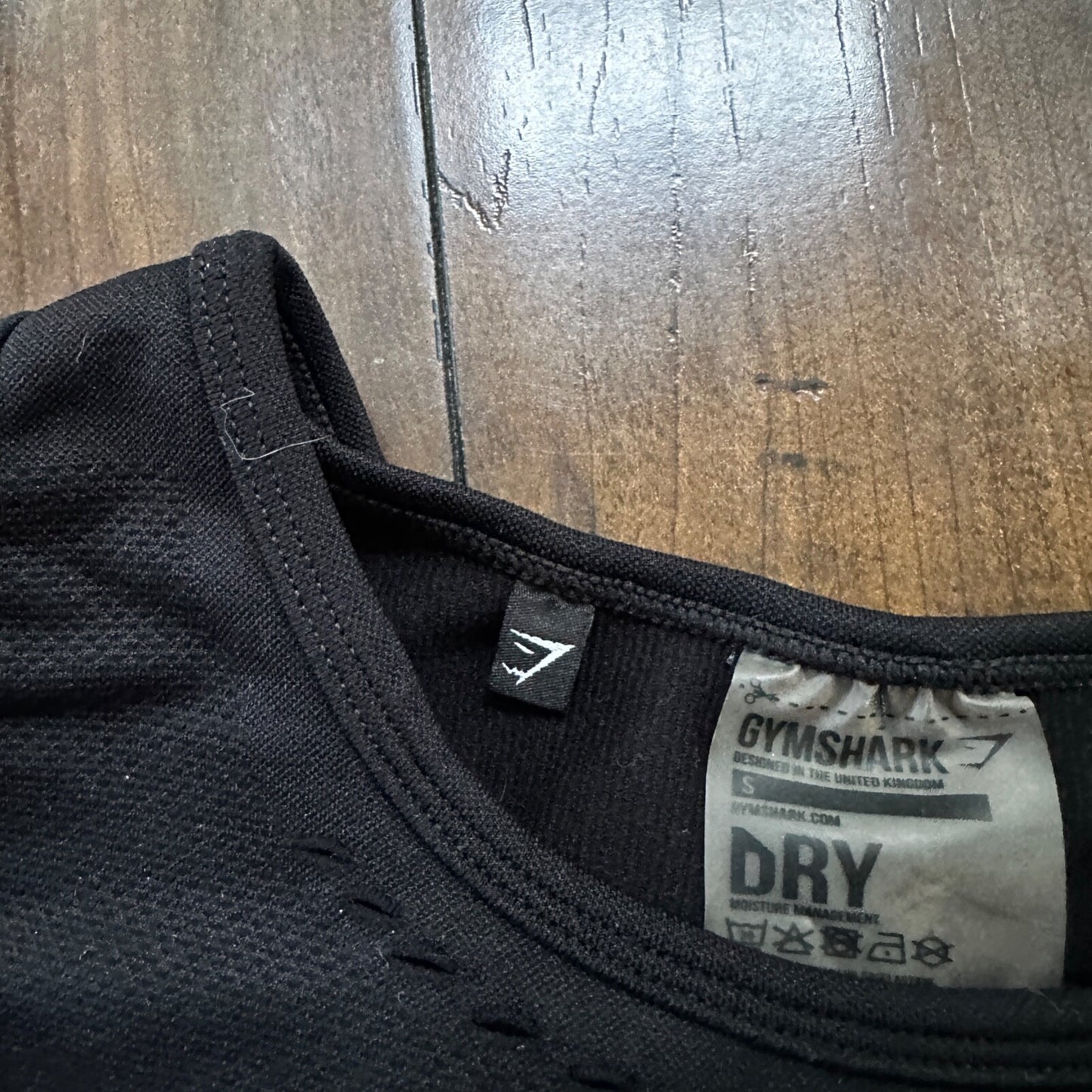 GYMSHARK Flawless S Women Sport Bra Black Stretch Padded Knit Gym Activewear