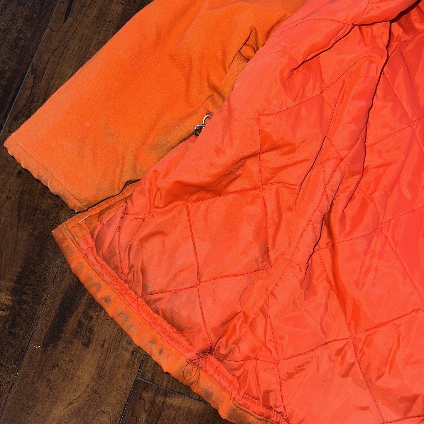 Vtg 50s 60s Hunters Friend Orange L Canvas Hunting Jacket Work Coat Rockabilly