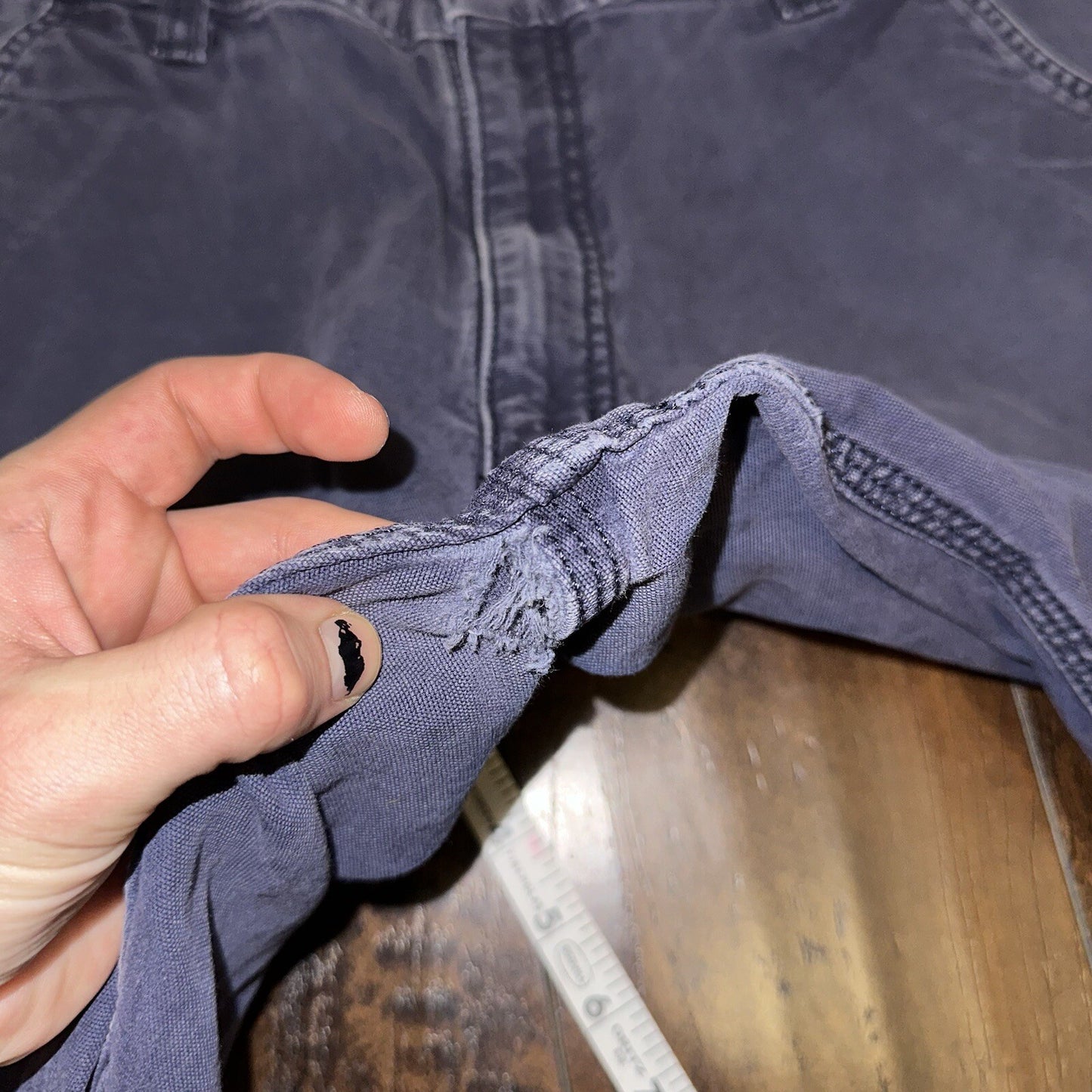 Carhartt Rugged Flex Relaxed Fit Canvas Work Pant Mens 38x36 Navy 102291-412 VTG