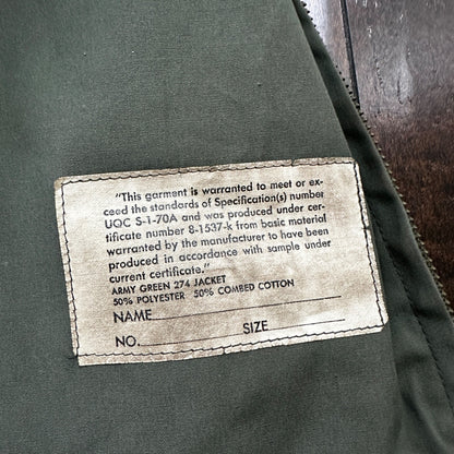VTG 1960s AG-274 Military Green Water Repellent Jacket 42R Gabardine Rockabilly