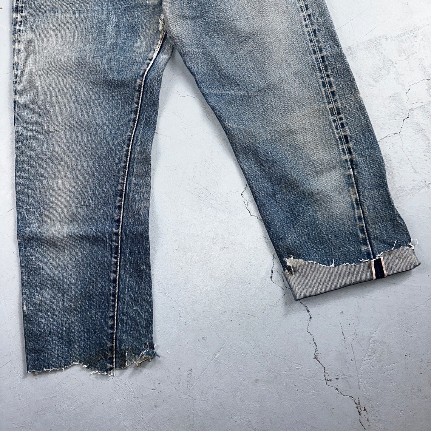 Levis 501 Vintage 80s Redline Selvedge USA XX Jeans Light Wash Capri Act 30x25