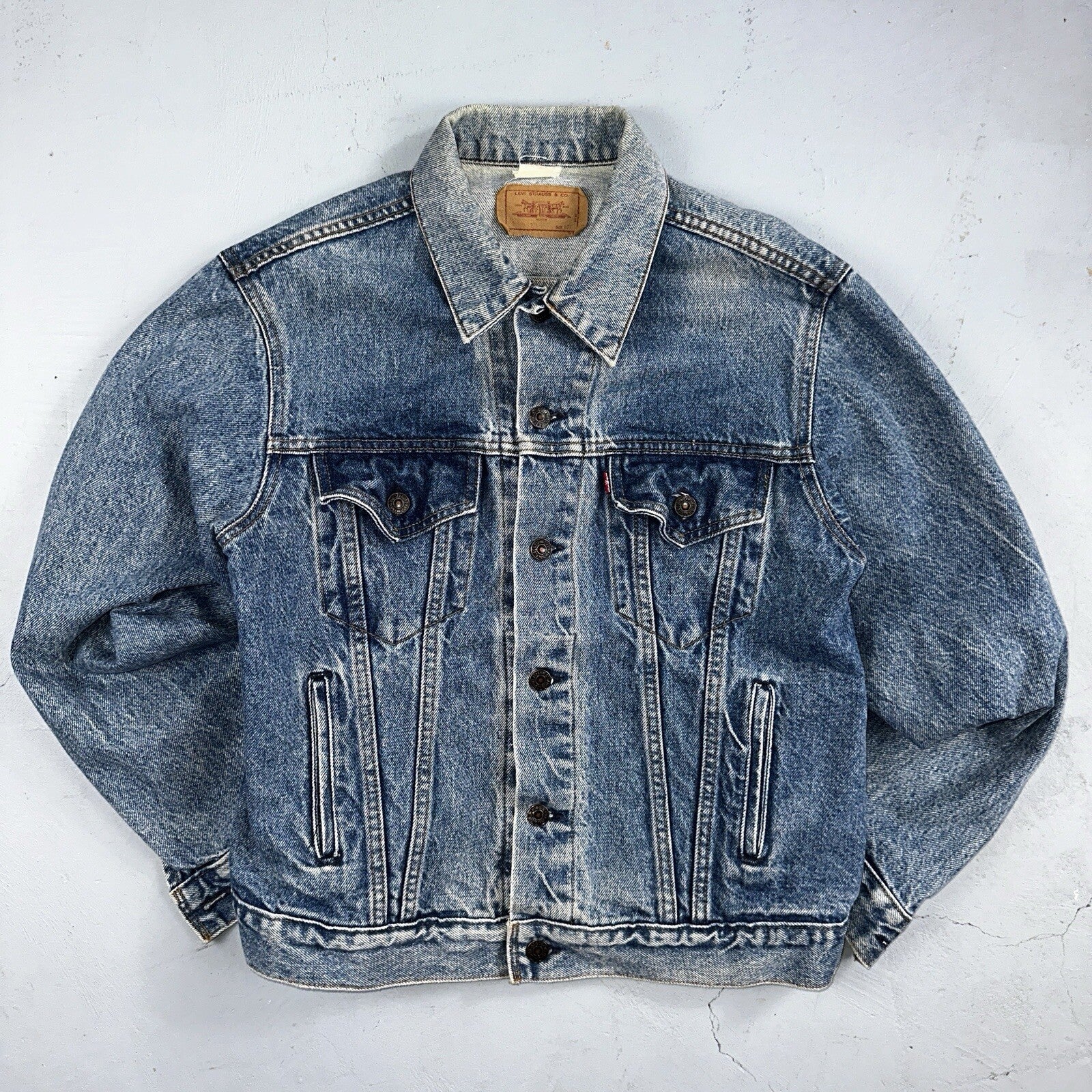 Levis VTG Denim Size 42 Type 3 III Trucker Jean Jacket Med Blue Wash 1980s 80s
