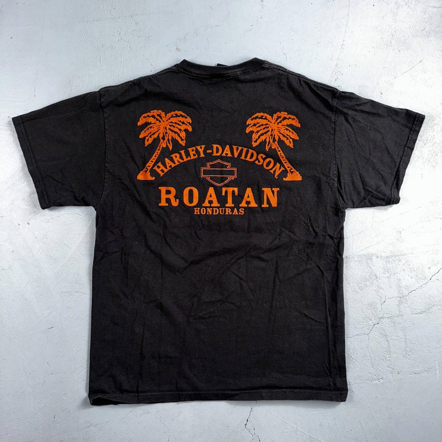 Harley Davidson Roatan VTG T Shirt Hondurs Bike Black Motorcycle Y2K Grunge Cool