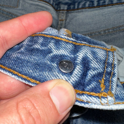 Levis 501 Vintage 90s USA XX Straight Leg Jeans Blue Light Wash 35x34 Act 33x31