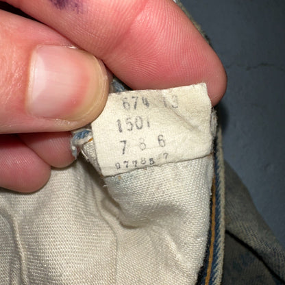 Levis 501 Vintage 80s Redline Selvedge USA XX Jeans Med Wash 34x38 Act 31x27
