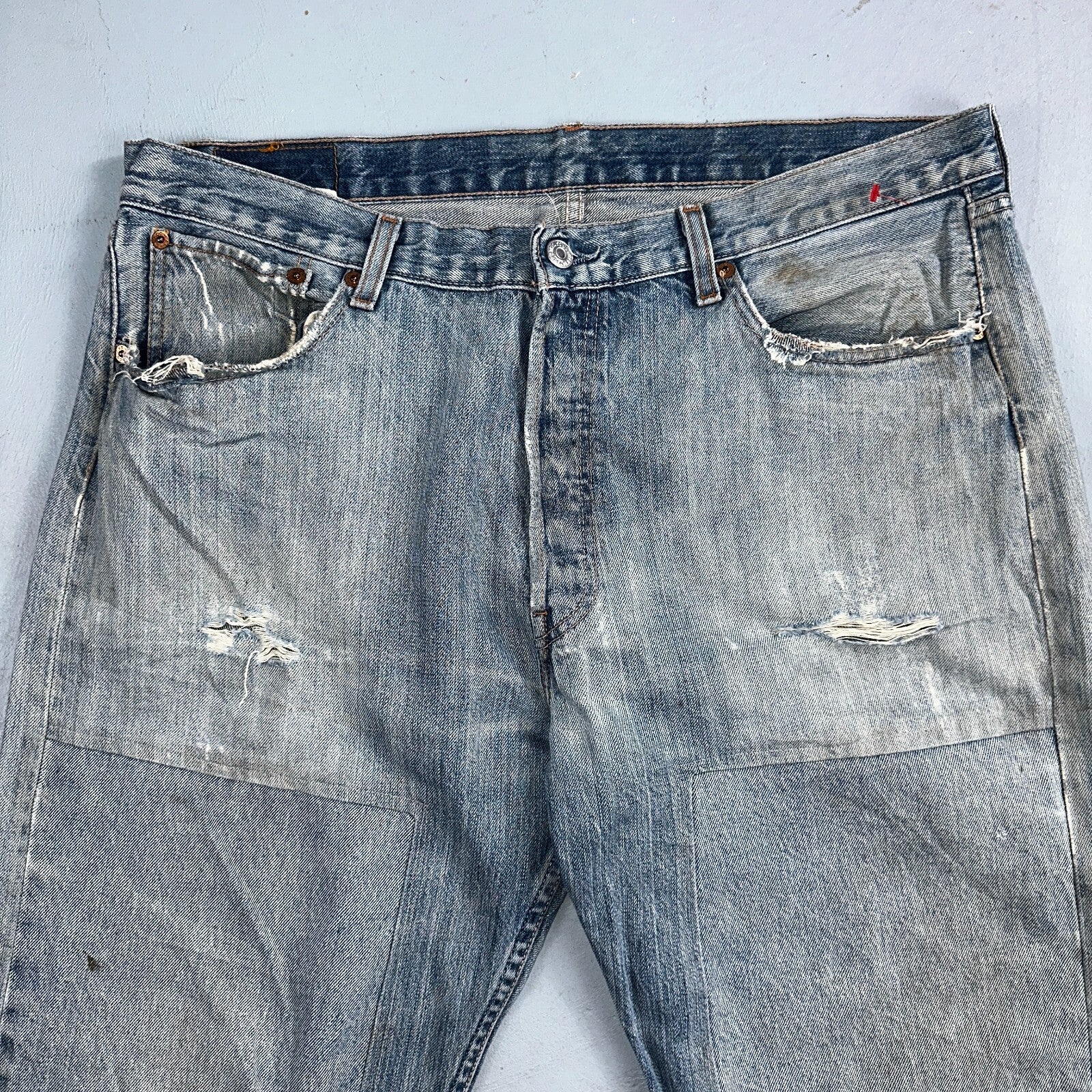 Levis 501 Vintage Y2K XX Straight Leg Jeans Blue Light Wash 38x34 Act 38x32