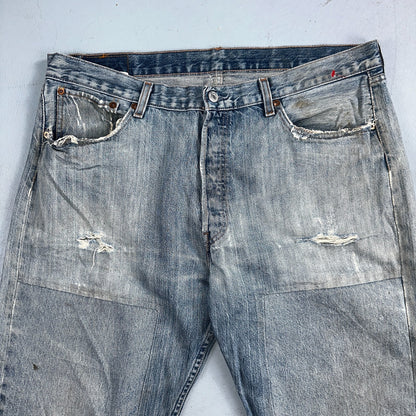 Levis 501 Vintage Y2K XX Straight Leg Jeans Blue Light Wash 38x34 Act 38x32