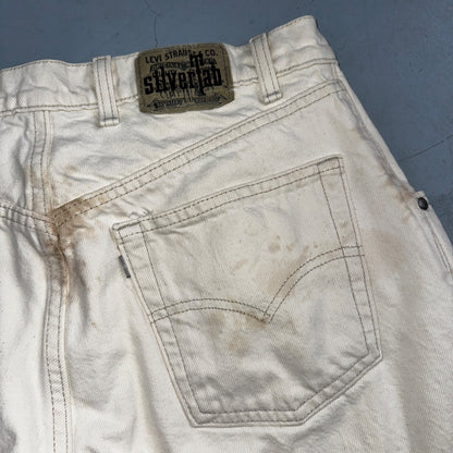Levis SilverTab Vintage USA 90s Baggy Denim Jeans White Silver 34x30 Act 32x29