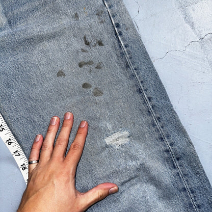 Levis 501 Vintage 90s USA XX Straight Leg Jeans 34x34 Blue Light Wash Act 31x32