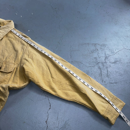 Vintage Woolrich Chamois Button Up Shirt Heavy Cotton Mens XL USA Yellow 70s