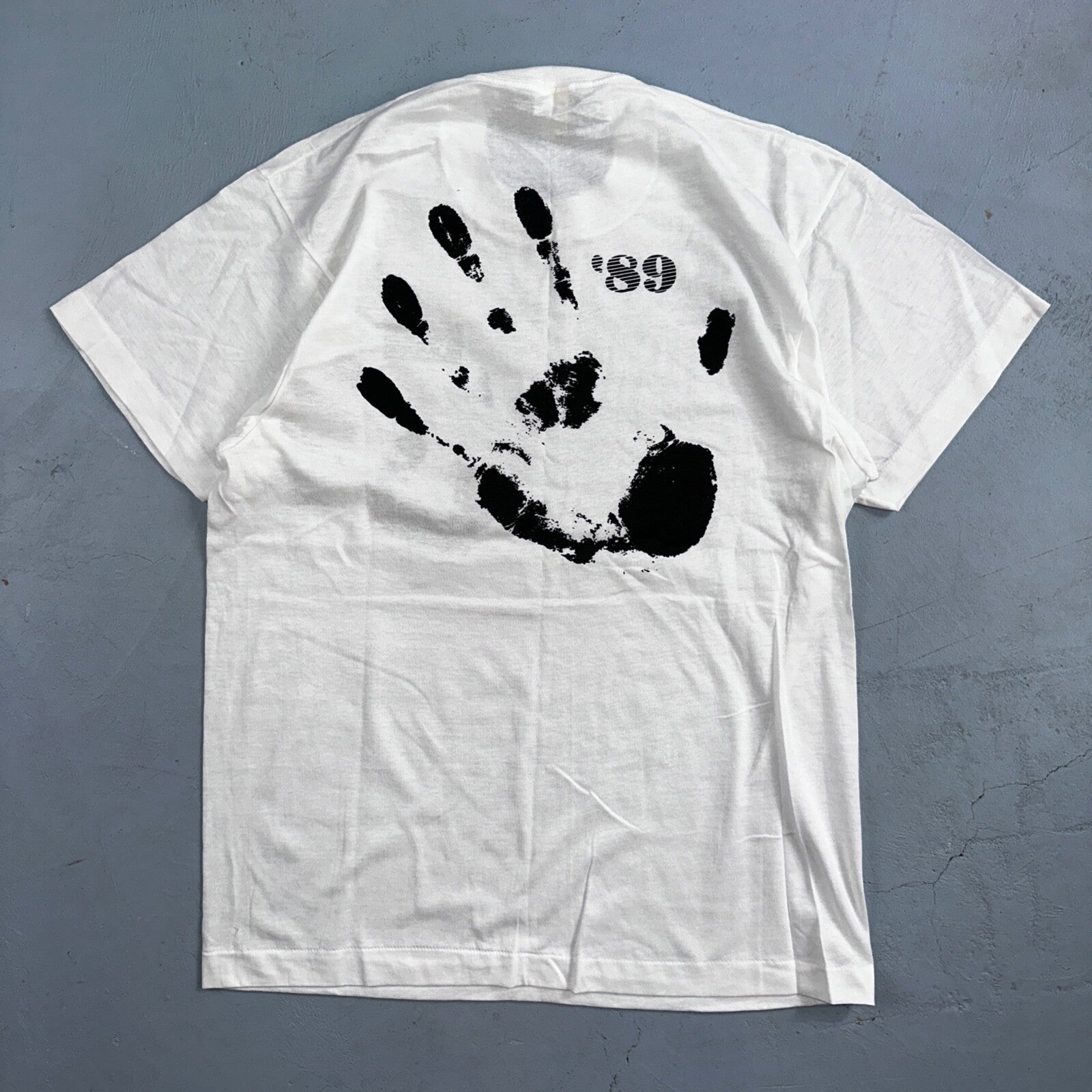 Screen Stars Hand Print VTG T Shirt 80s 1989 Graphic Bumper Rare Car Auto Band