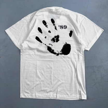 Screen Stars Hand Print VTG T Shirt 80s 1989 Graphic Bumper Rare Car Auto Band