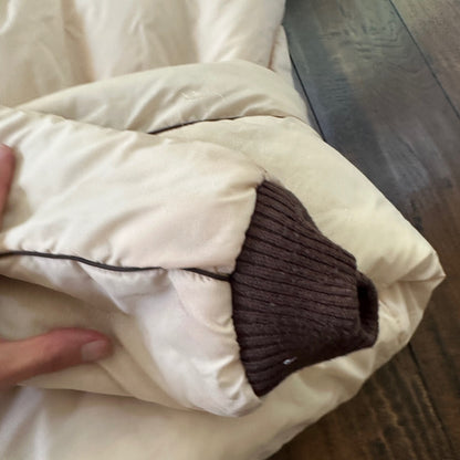 VTG Reversible Ocean Pacific Brown Insulated Puffer Jacket Double Sided 70s 80s