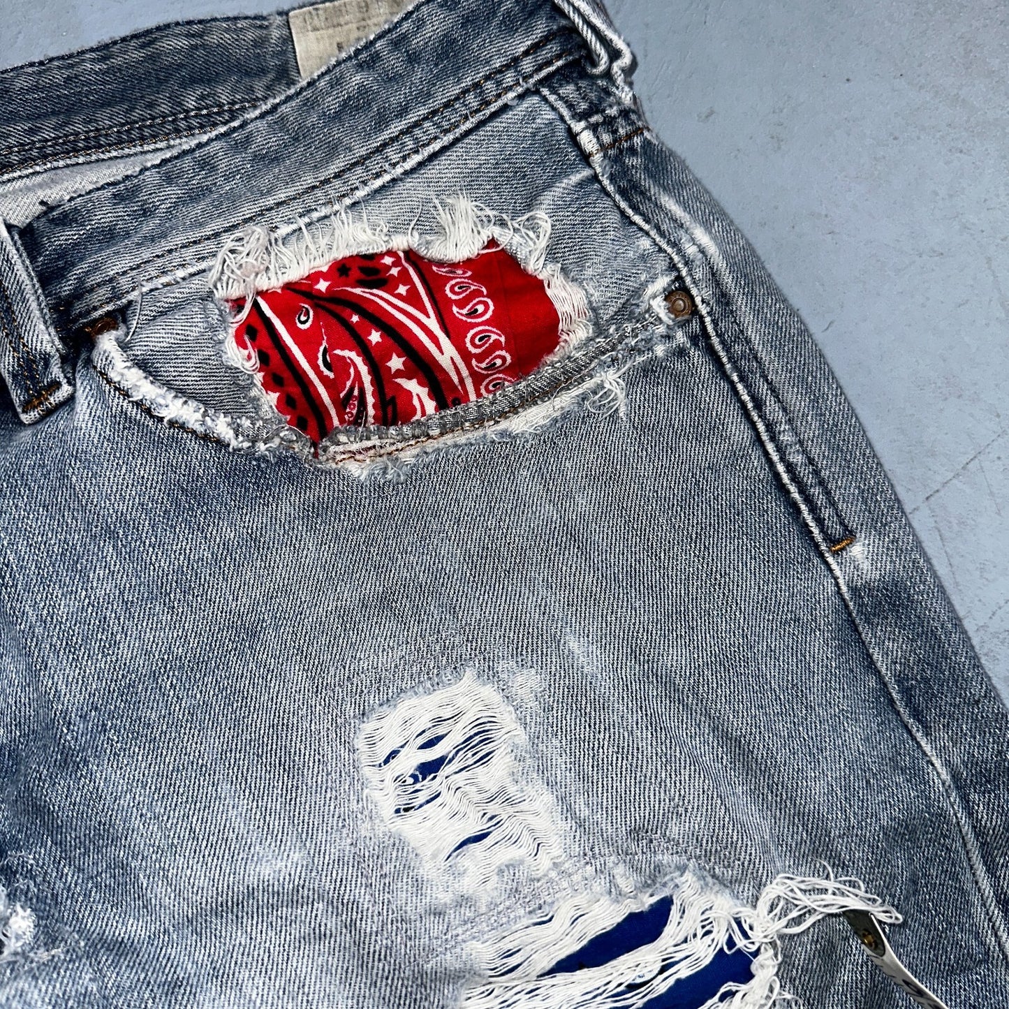 Diesel Larkee Bootcut Stretch Jeans Mens 36x30 Blue Straight 008M2 Whisker Italy