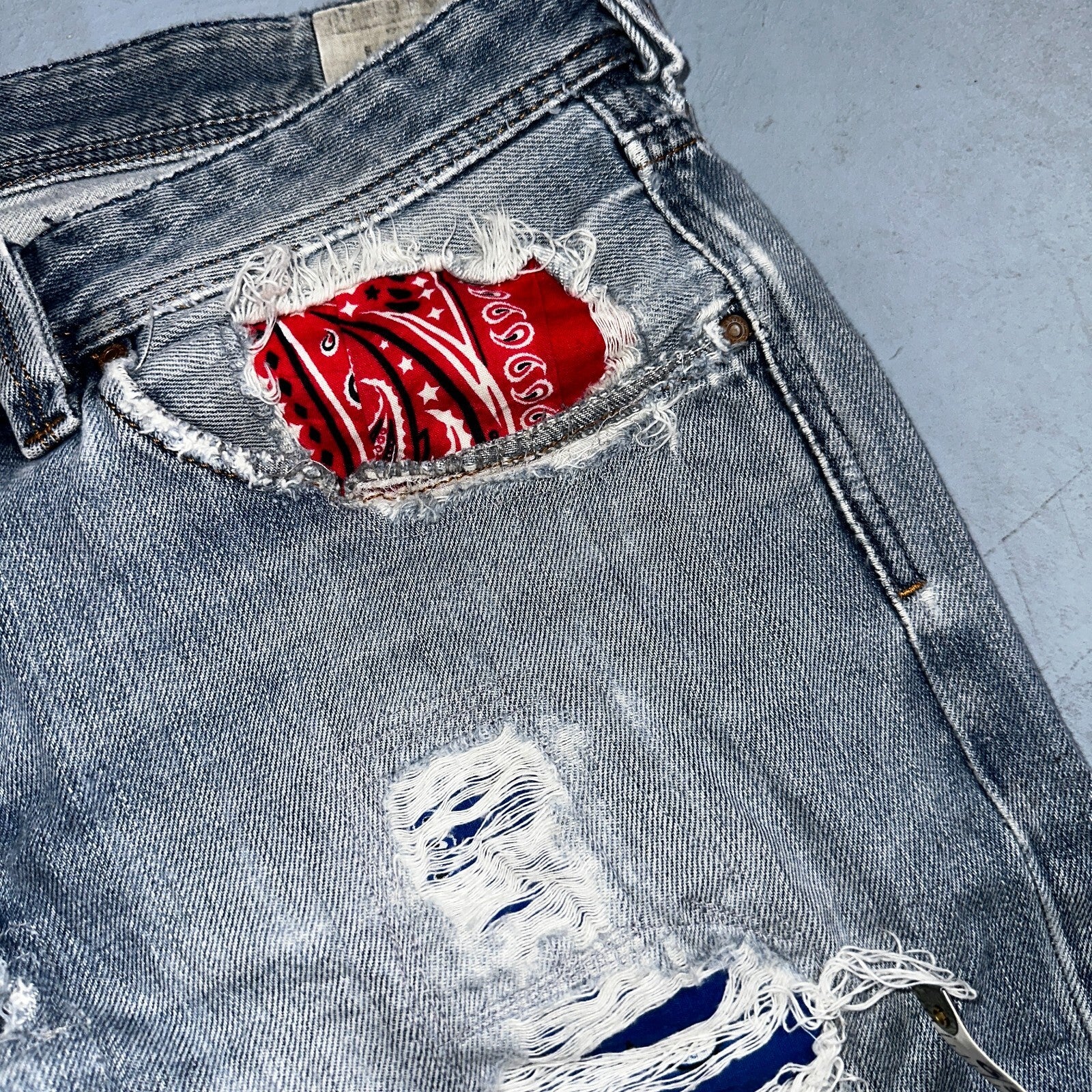 Diesel Larkee Bootcut Stretch Jeans Mens 36x30 Blue Straight 008M2 Whisker Italy