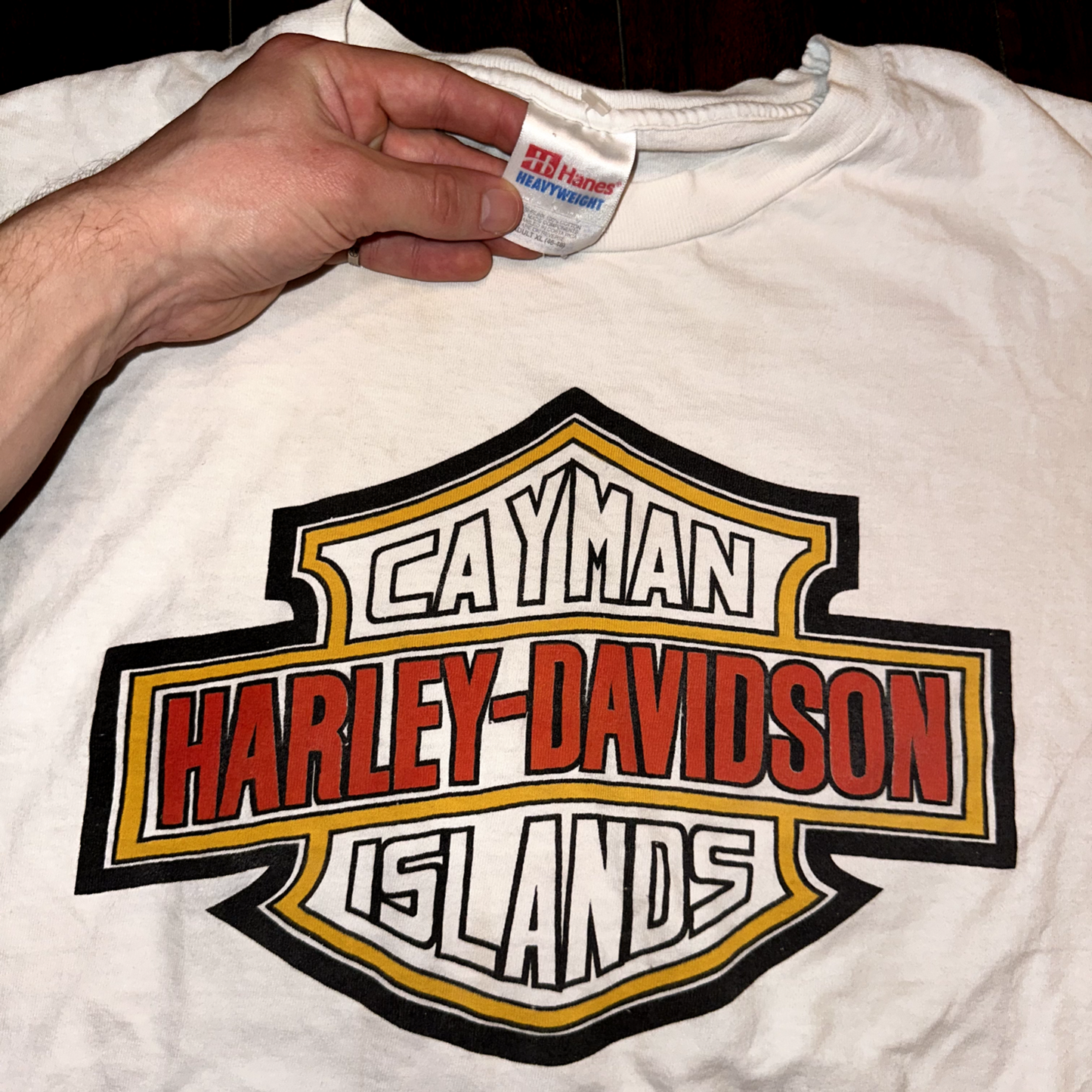 Harley Davidson Vintage T Shirt Cayman Islands Motorcycle Bikes Y2K British