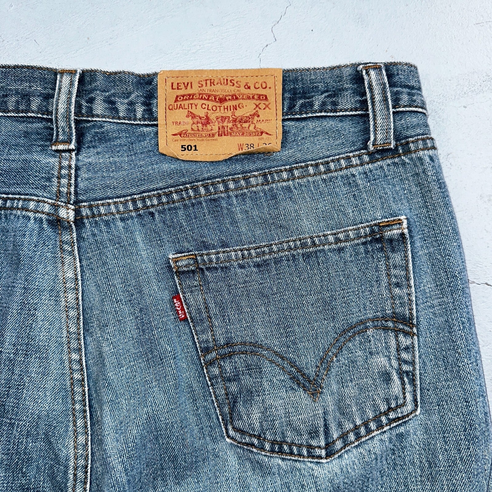 Levis 501 Vintage Y2K XX Straight Leg Jeans Blue Med Wash 38x36 Act 37x29