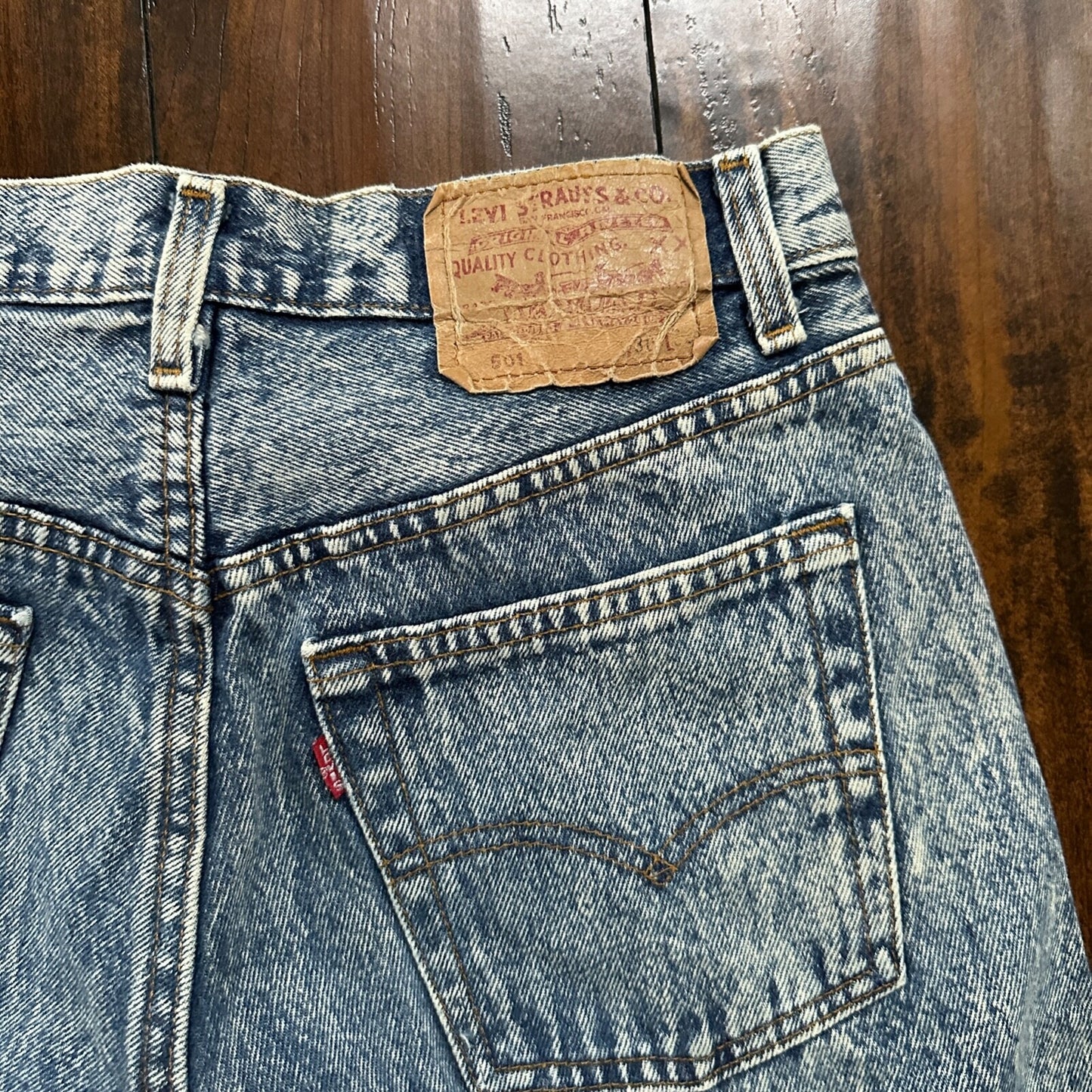 VTG 90s Levis 501 Button Fly 30x36 USA Tag Jeans Straight Acid Wash XX Act 27x32