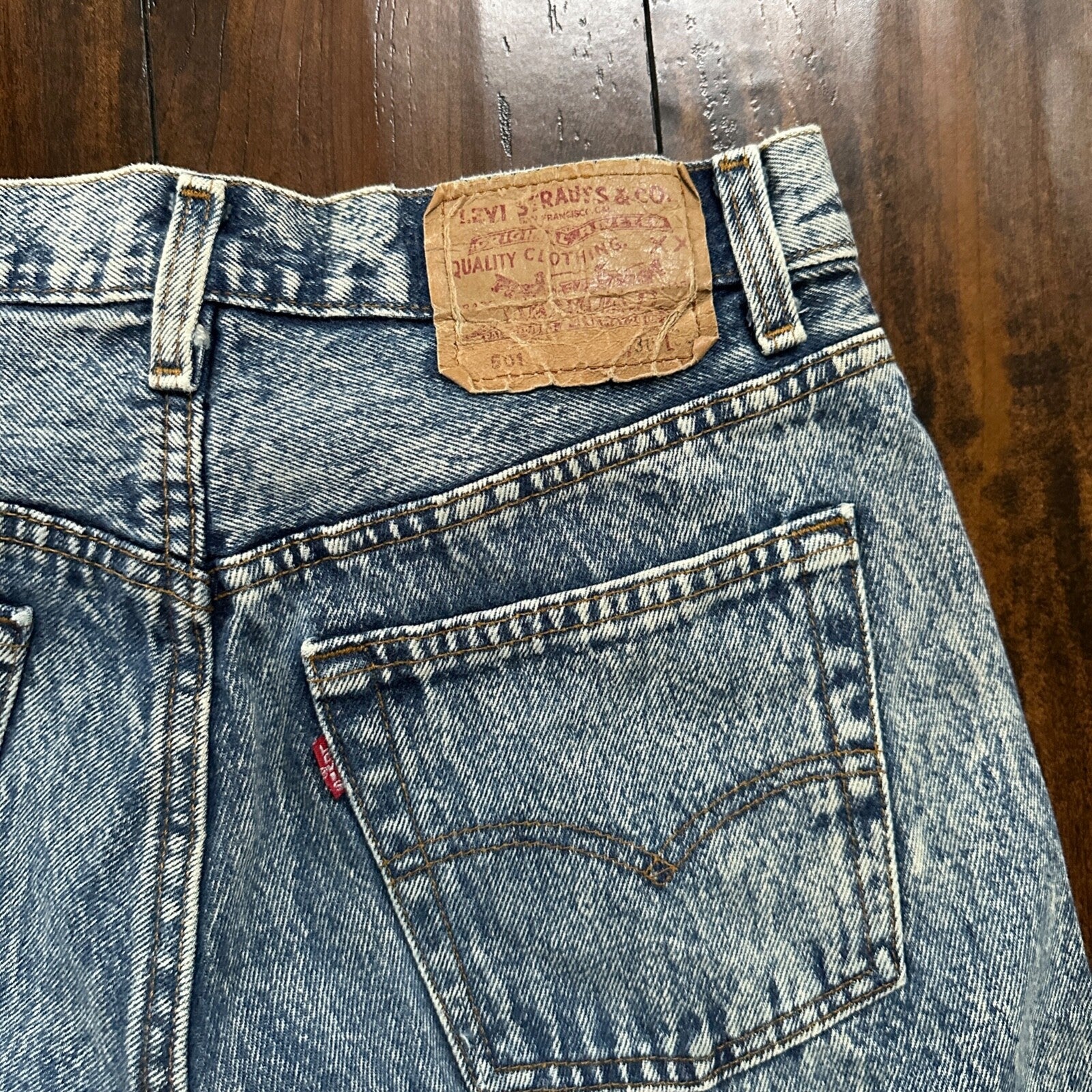 VTG 90s Levis 501 Button Fly 30x36 USA Tag Jeans Straight Acid Wash XX Act 27x32